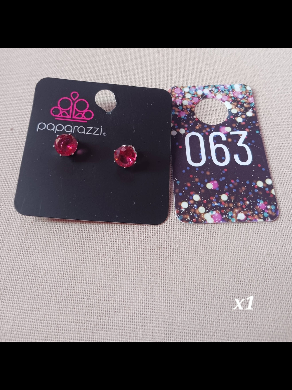 paparazzi Hot Pink Faceted Crystal Stud Earrings